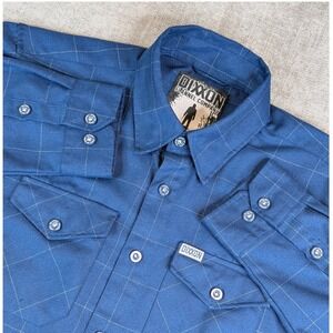 Dixxon Flannel Shirt Mens L Blue Grid The Myers D-Tech Long Sleeve Limited